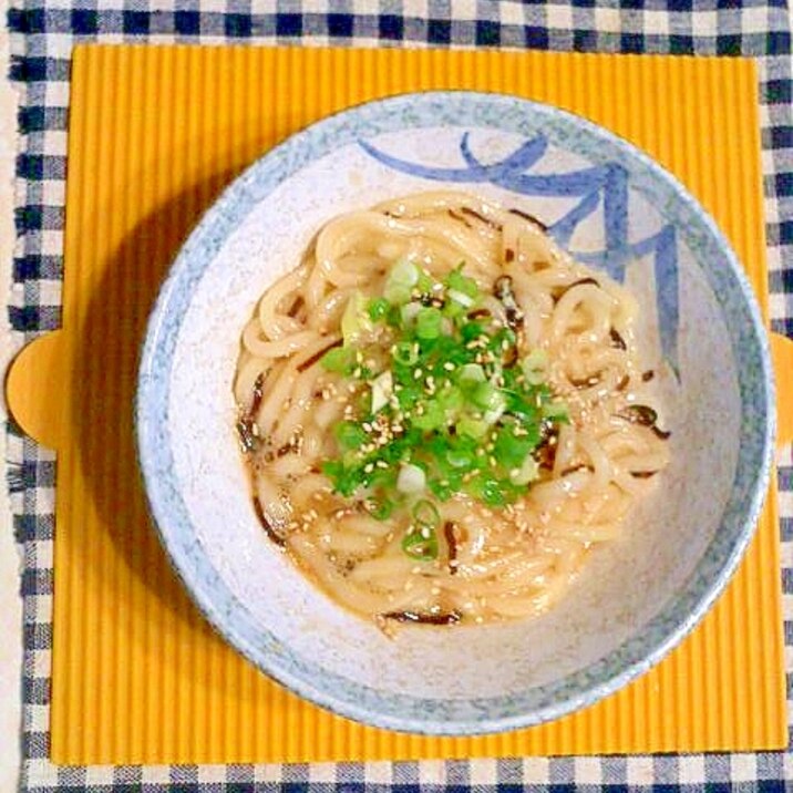 塩昆布の釜玉うどん♪